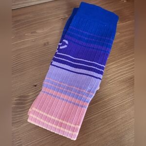 Colorful Striped Pro Compression Socks Size L/XL Purple Blue Pink Peach Like New